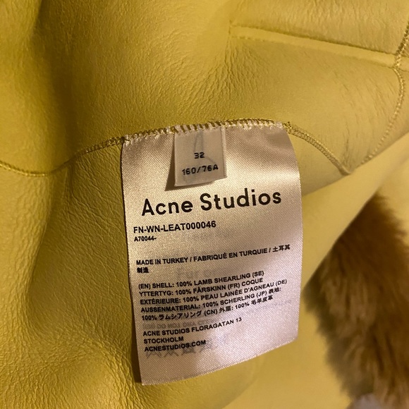 ACNE Studios Lamb Shearling Sheepskin coat teddy bear Green Brown - Picture 11 of 16